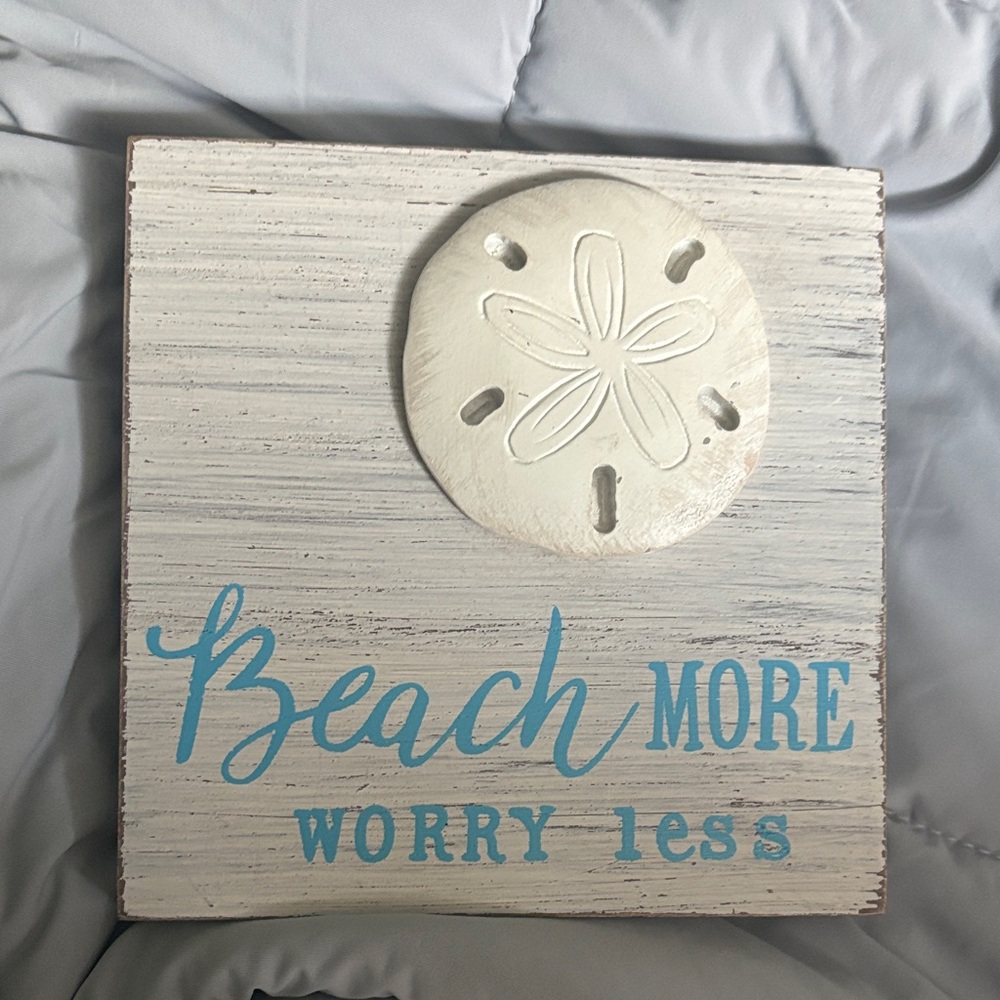 Beach More Worry Less Wall Decor Sign